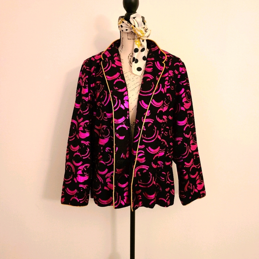 Metallic Pink Asian Inspired Blazer